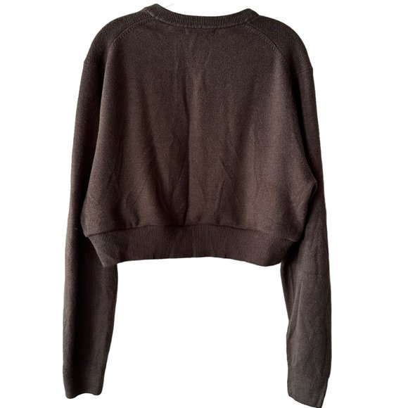 Custom Cropped Geoffrey Beene Sweater Large Soft Thermal Texture Brown - Picture 2 of 7